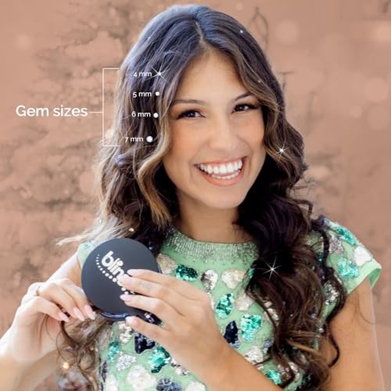 blinger Crystal Refill Pack | 5 Discs - 75 Precision-Cut Glass Crystals | Styling Tool not included | Sapphire 4 mm