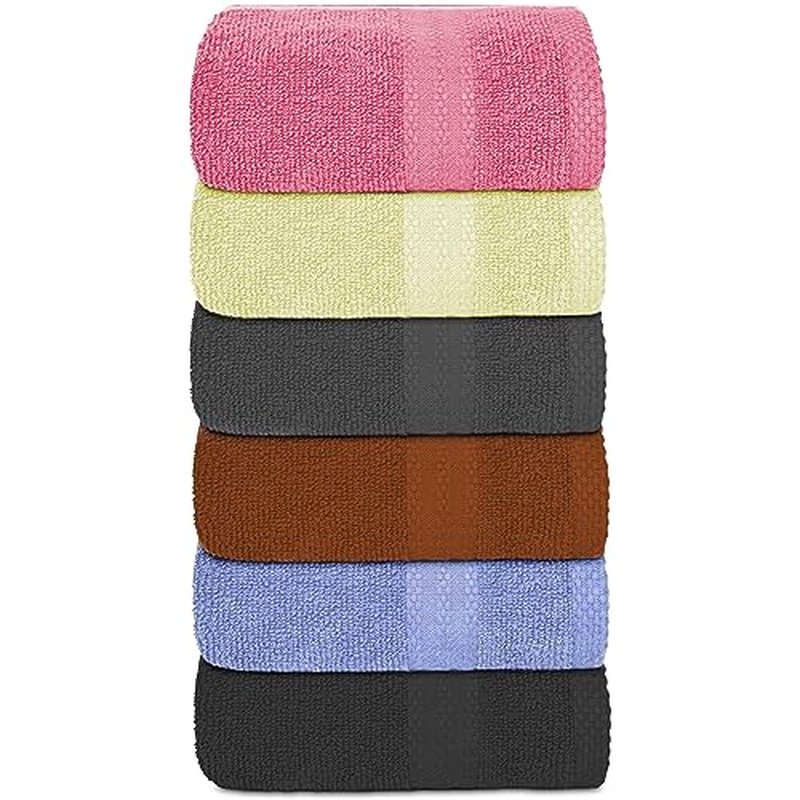 QUBA LINEN 6 Pack Premium Hand Towels Set, (16 x 28 inches) Cotton, Ultra Soft and Highly Absorbent Towels for Bathroom, Gym, Shower, Hotel, and Spa