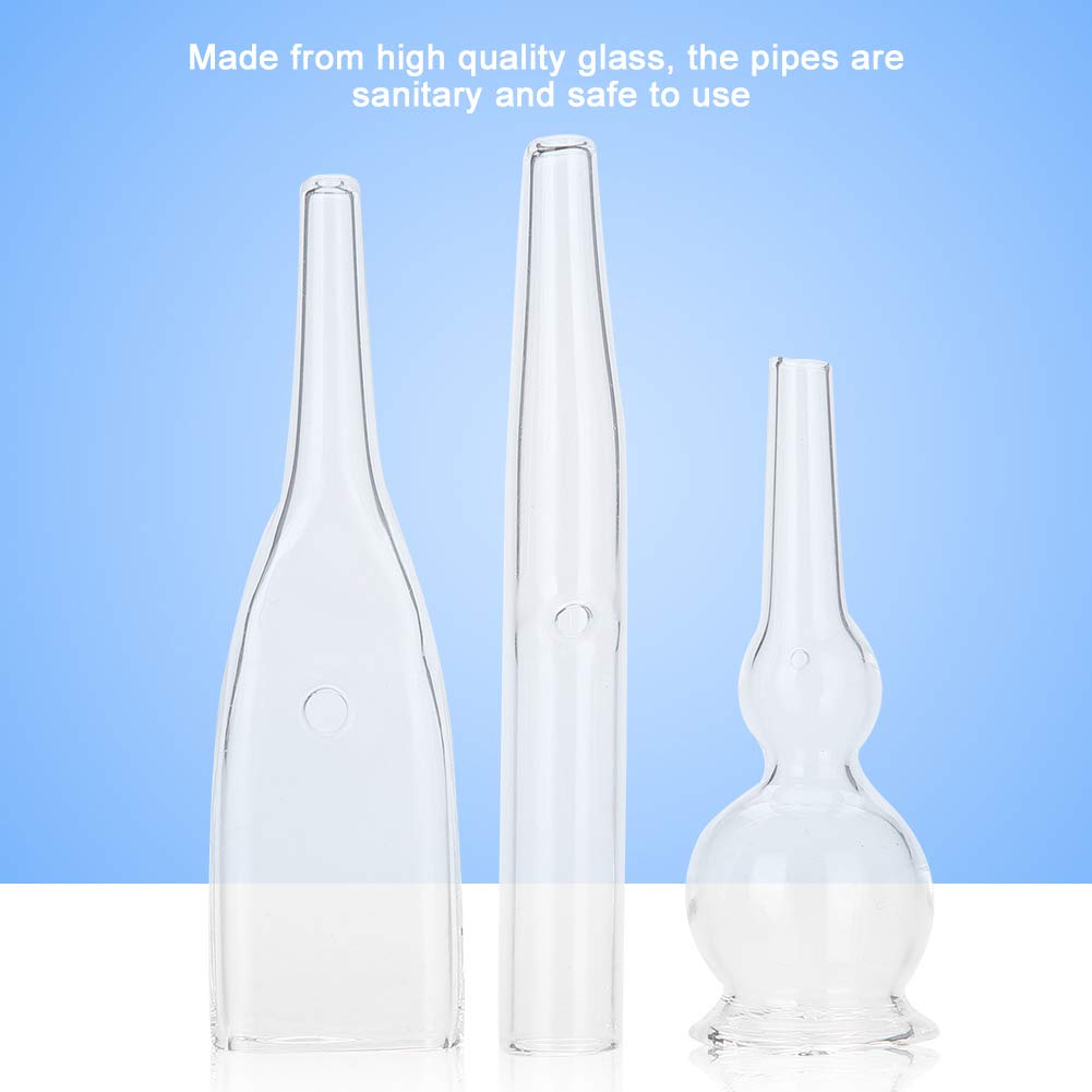 Nikou Vacuum Glass Tube, 3 Pcs Glass Pipes for Vacuum Face Cleanser Blackhead Removal Machine Accessories Deep Pore Cleaning Tools, Compatible with Most Suction Beauty Devices