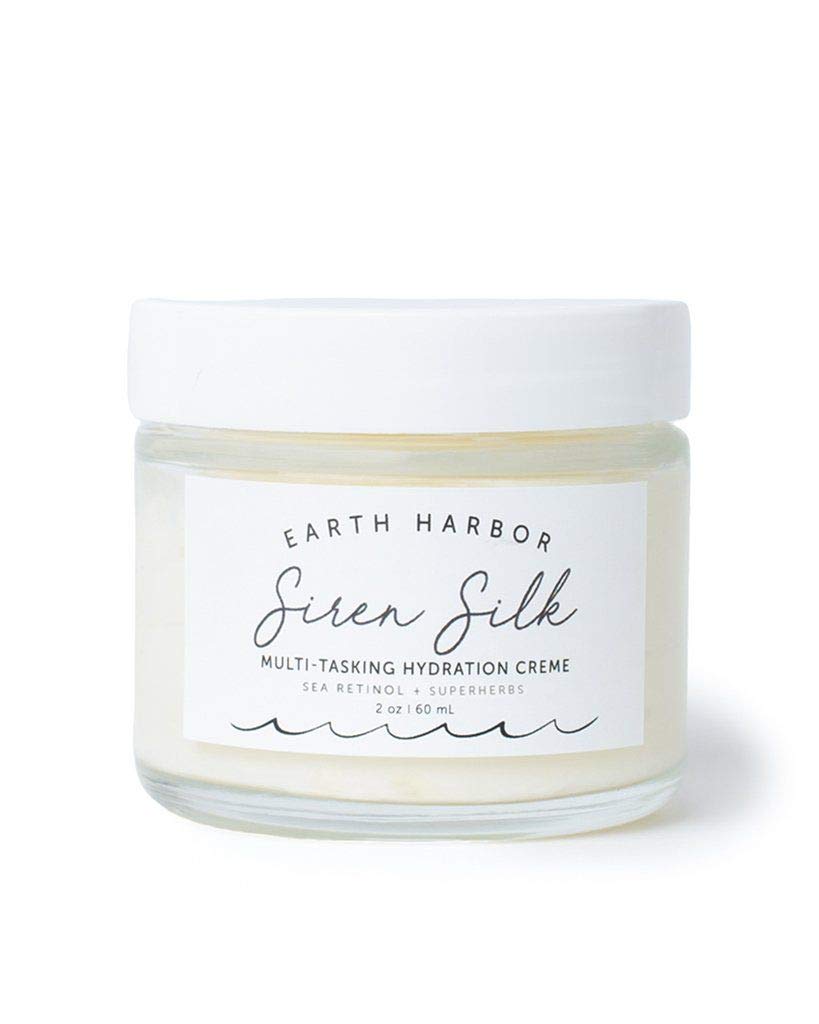 Earth Harbor SIREN SILK Multi-Tasking Hydration Creme Packed with 20 Botanical Actives, Vegan & Cruelty-Free Night Cream with Sea Retinol Alternative for Intense hydration, Fine Lines & Wrinkles, 2 oz