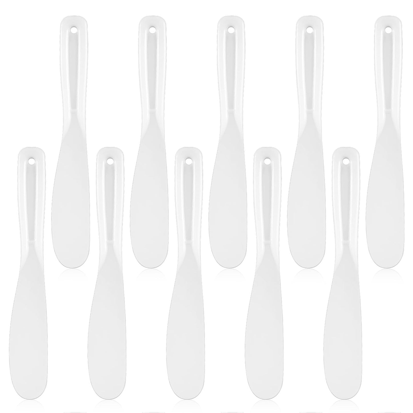 Abeillo 10 Pcs Plastic Cosmetic Spatula Large Makeup Spatula Plastic Facial Spatulas Body Lotion Applicator Face Mask Spatulas for Skincare and Makeup Application