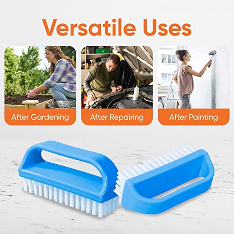 Superio Nail Scrubber Brush Nail Brush for Cleaning Fingernails Hand, and Toes, Small Scrub Brush Hand Scrubber Fingernail Brush Cleaner with Handle- Stiff Bristles, (3 Pack)