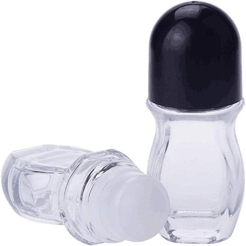 Generic 1PCS Glass Empty Roller Bottles with Plastic Roller Ball, Deodorant Roll On Bottles Containers Leak Proof Massage Roller Ball Bottles with Cap For Essential Oils Perfume Cosmetics(30ml)