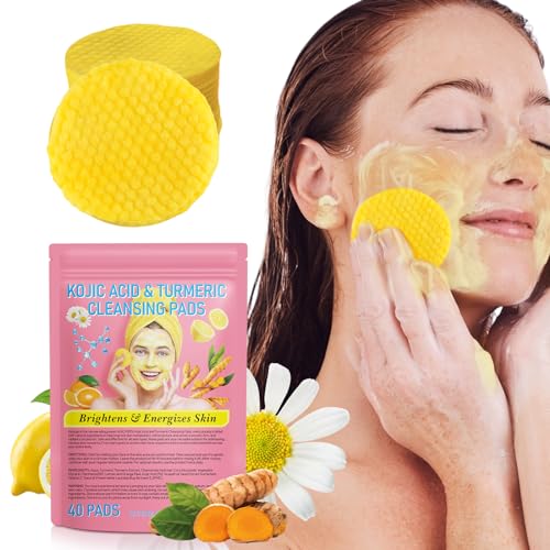 newseel Turmeric Cleansing Pads for Dark Spots,Turmeric Cleansing Pads for face,Turmeric Face Scrub Pads,Turmeric Pads for Face Cleansing and Exfoliation (40 PCS)