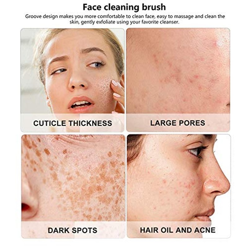 Silicone Face Scrubber Exfoliator, 4 Pack, Gentle Exfoliating Face Wash Brushes for Sensitive Skin, Waterproof Facial Cleansing Brush for Men and Women