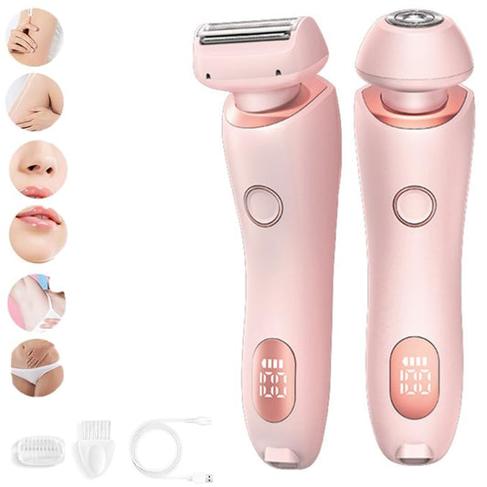 ENVGSOMP Silkglide Pro - 2024 Best Silk Glide Razor, Silk Glide Epilator Painless Hair Removal at Home, 2 in 1 Electric Shaver Razors for Women, Wet & Dry (Pink)