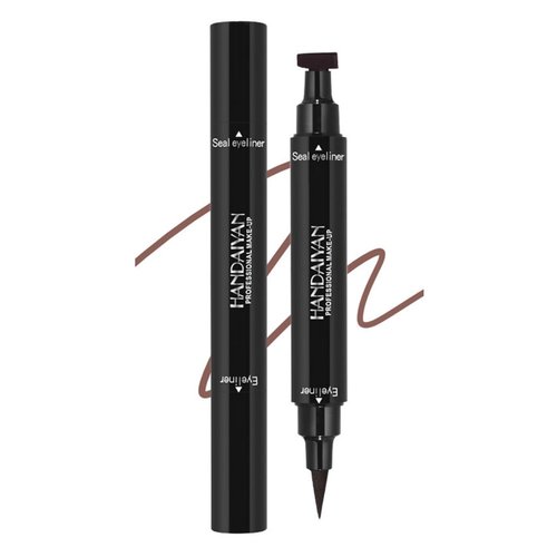 ONarisae Eyeliner Stamp Double-sided Liquid Winged Eyeliner Pencil Smudgeproof Long Lasting Brown