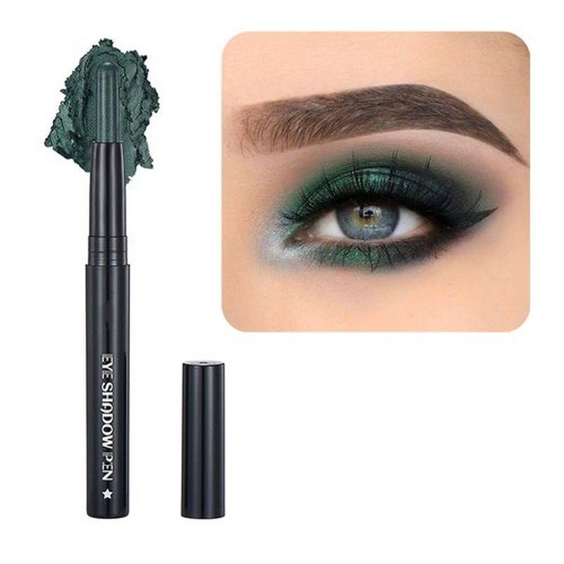 SAUBZEAN Green Eyeshadow Stick Makeup, Cream Shimmer Eye Shadow Pencil, Hypoallergenic Waterproof Long Lasting Crayon, Smooth Glitter Primer Palette Eyeliner Make up