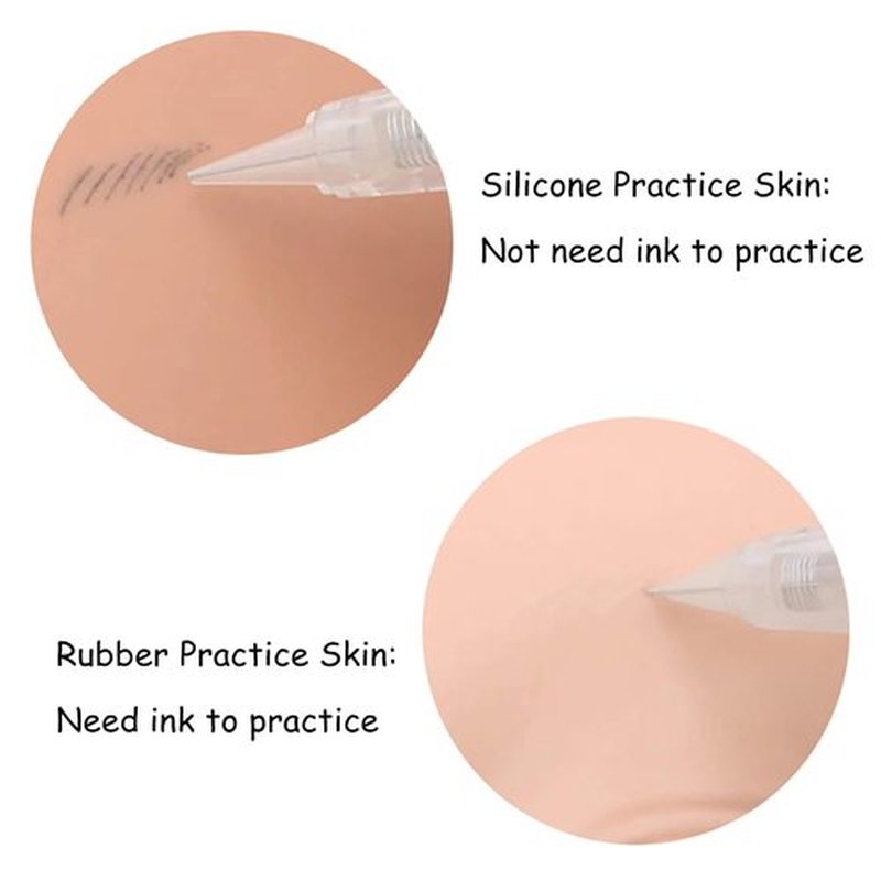 Tattoo Skin Practice - 20Pieces Tattoo Practice Skin 7.4x5.6" Thin Silicone Soft Double Sides Eyebrow Tattoo Practice Skin for Tattoo Beginner & Experienced Tattoo Artist