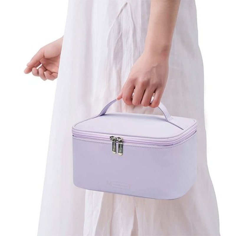 Meiyuuo Makeup Bag Cosmetic Bags Small for Women Zipper Pouch Makeup Organizer Waterproof Cute (Light Lavender Purple)