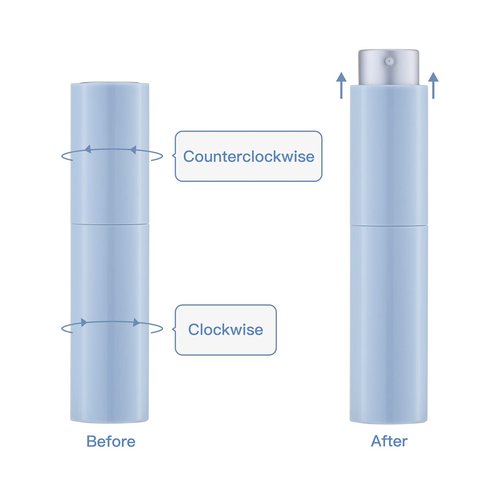 Tekson 10ml Travel Perfume Atomizer Refillable, Mini Cologne Spray Bottle Empty, Small Coffee Spray Bottle (Blue)