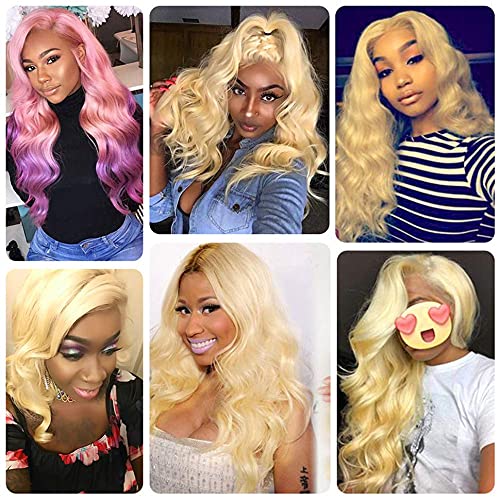 613 Frontal Blonde Frontal 13x4 Body Wave Human Hair 150% Density Ear To Ear Blonde Frontal 13x4 Transparent Hd Lace Free Part With Baby Hair (613 Frontal, 14 Inch)