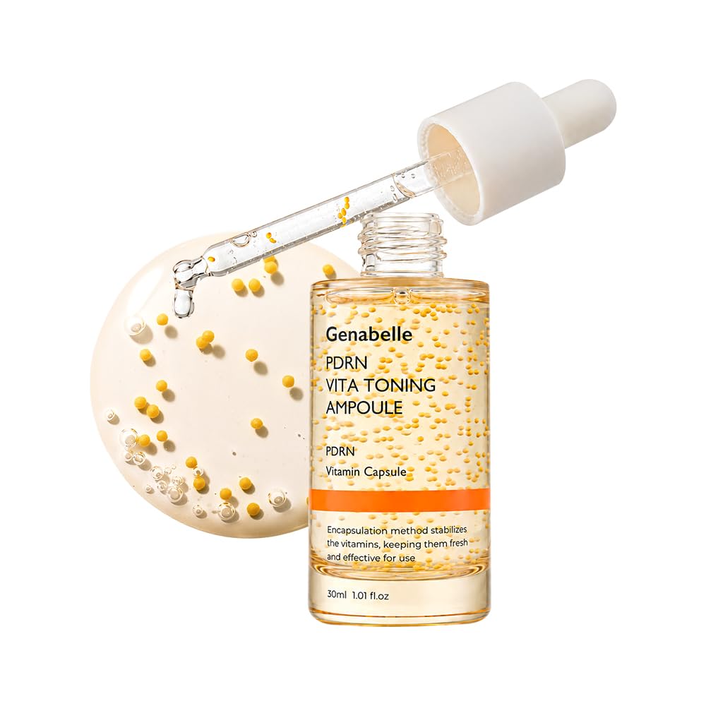 Genabelle PDRN Vitamin c Serum Toning Ampoule - Lightweight Glass Skin,korean skin care with Vitamin B, C, E, PDRN, Serum for Blemishes, Glass Skin, Fine Lines and Rough Skin Texture, 1.01 fl oz