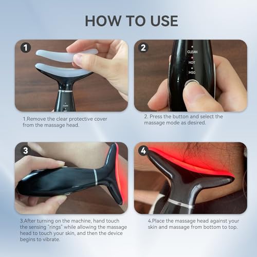 Neck Face Massager, 3-in-1 Portable Facial Massager, Face Sculpting Tool(Black)