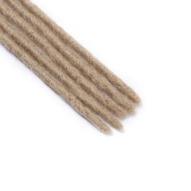 12 Inch Short Dreadlocks Extensions 5 strands Soft Handmade Faux Locs Crochet Dreads Hairpieces for Men Reggae Hip-Pop Natural Blonde