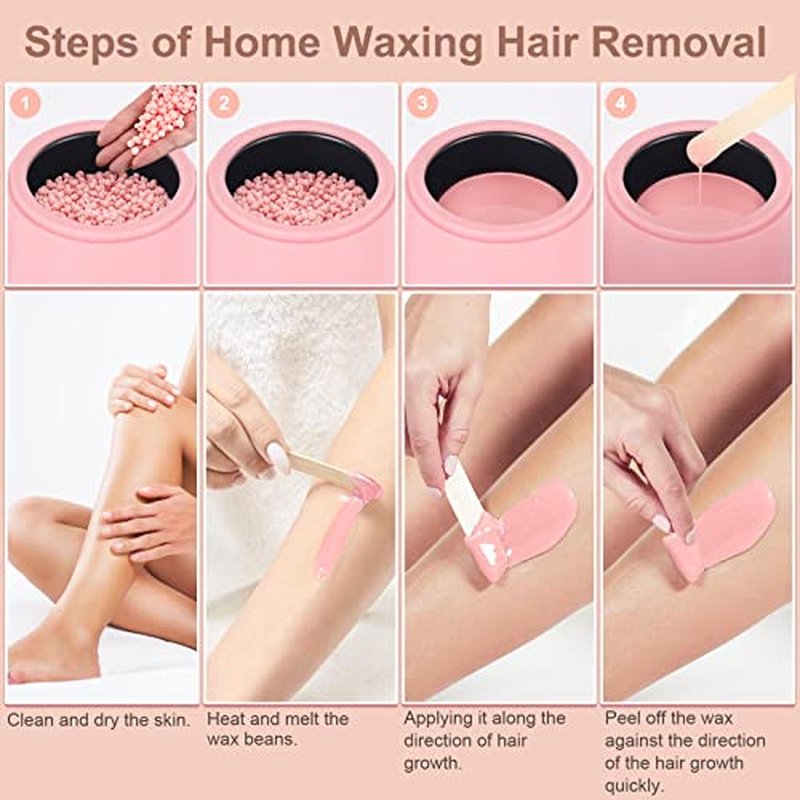 Waxing kit for women - Yovanpur Mini Wax Pot Wax Warmer for Hair Removal, Portable Hard Wax Kit with 14oz Hard Wax Beads, Small Wax Kit for Face Eyebrow Lip Small Body Area Hair Removal at Home