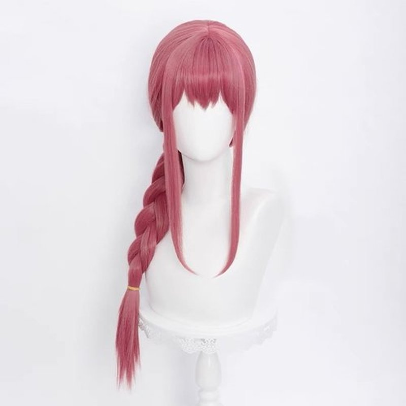 Ebingoo Pink Wig for Women + Wig Cap Long Straight Braids Cosplay Synthetic Wig for Halloween Costume Anime Party