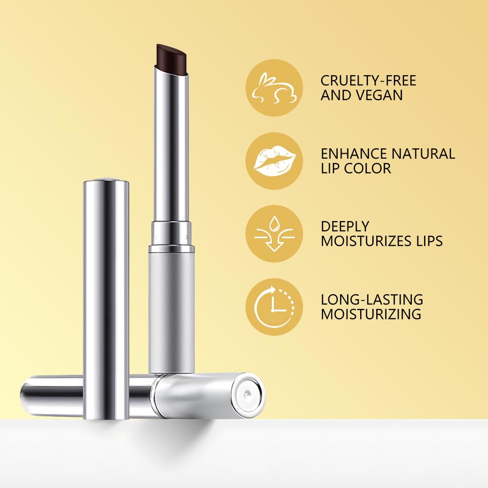 Honey Butter Lipstick Tinted Lip Balm, Shine Moisturizing Plumper Lipstick for Women, Natural Nourishing Hydrating Lip Gloss Stain for Dry Lips, Lightweight Lip Liner Care Makeup, Vegan - Black & Pink