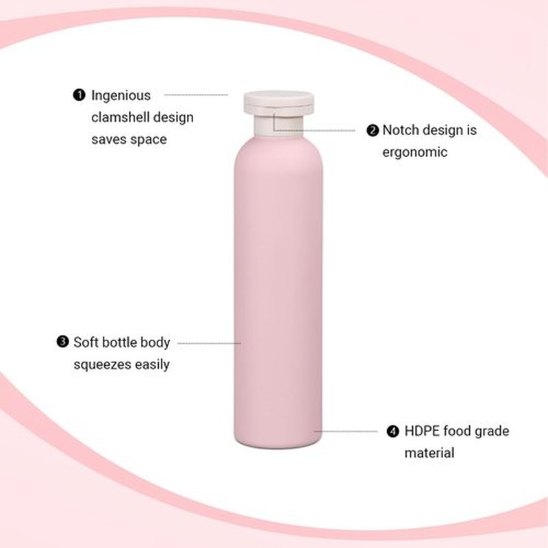 UMETASS Travel Shampoo Bottle, Empty Plastic Squeeze Bottles 8.8oz with Flip Cap, Lotion Container for Toiletries