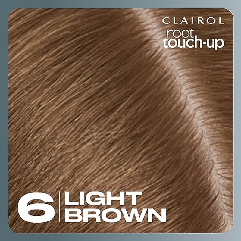 Clairol Root Touch-Up by Nice'n Easy Permanent Hair Dye, 6 Light Brown Color, 2 Count