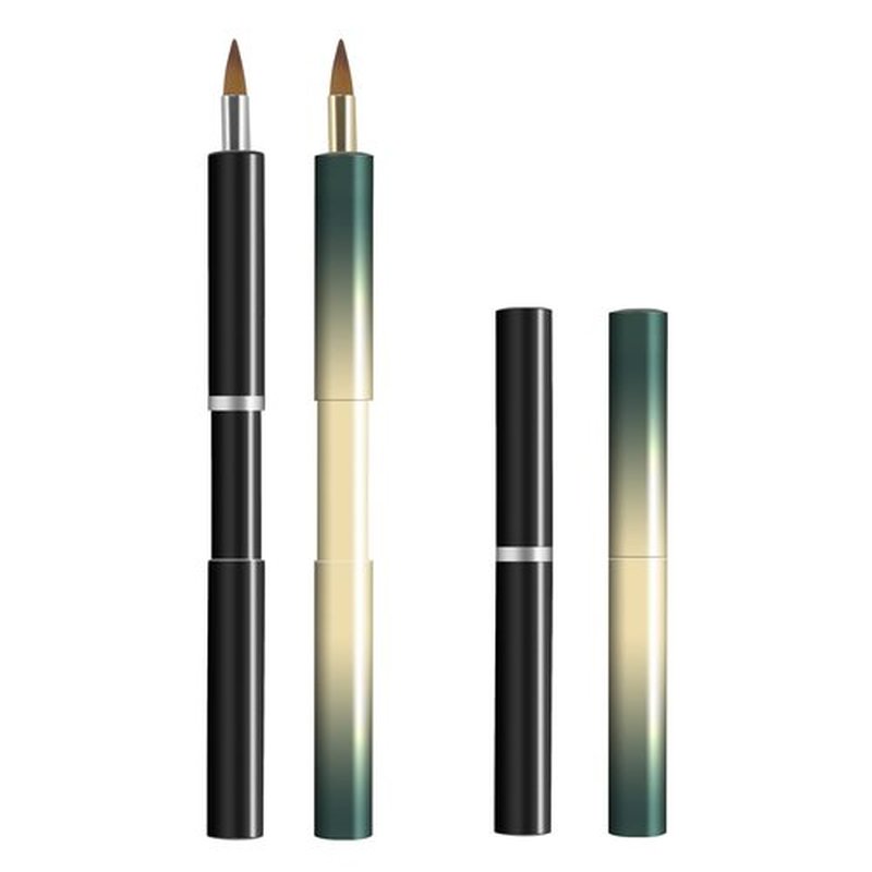 Unaone 2 PCS Lip Brush for Lipstick, Portable Retractable Lip Brush Applicators for Lipstick Lip Gloss Lip Concealer Makeup Brushes Tool (Black/Green)