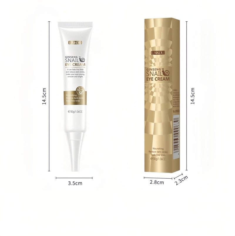 Dark Circles Eye Cream - Snail Mucin & Red Ginseng for Puffiness, Fine Lines | Intense Moisturizing, 30g