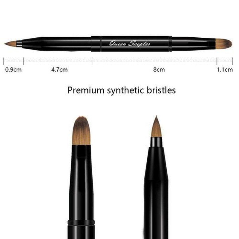 Retractable Lip Brush Concealer Makeup Dual End Travel Size Lipstick Brush With Cap