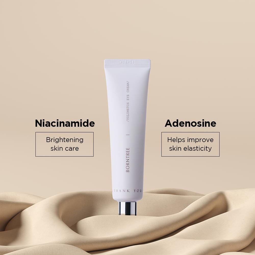 BORNTREE Volumetox Eye Cream 1.01 fl oz with VOLUFILINE 10,000ppm for Skin Elasticity and Anti-Aging
