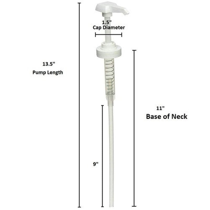Comfort Axis Pump Dispenser for Hibiclens Skin Cleanser 16 oz and 32 oz and Trimmable 11” Dip Tube