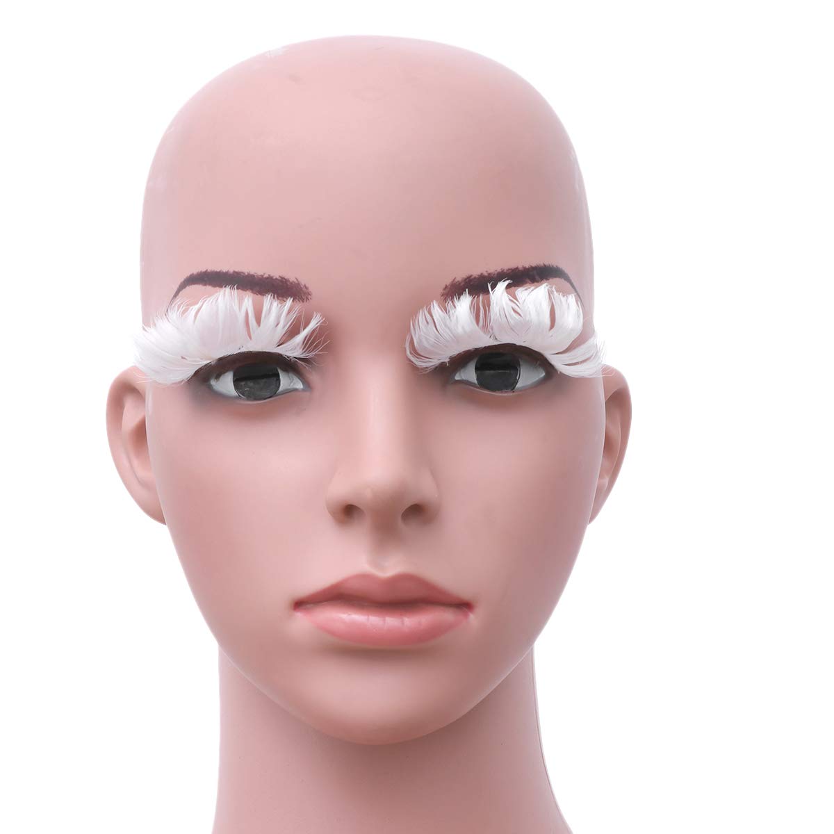 3 Pair False Eyelashes Fluffy White Eyelashes Extension for Halloween Party (White) False Lashes