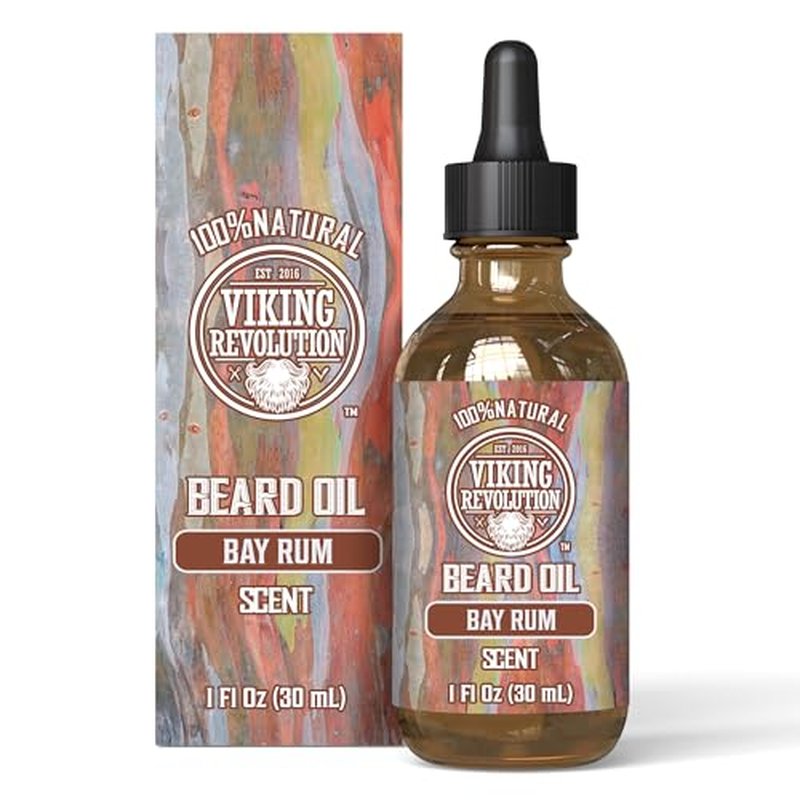 Viking Revolution Unscented Beard Oil for Men - Natural Mens Beard Oil with Argan Oil and Jojoba Oil - Beard Softener, Strengthens and Moisturizes - Beard Conditioner for Men (Unscented, 1 Pack)