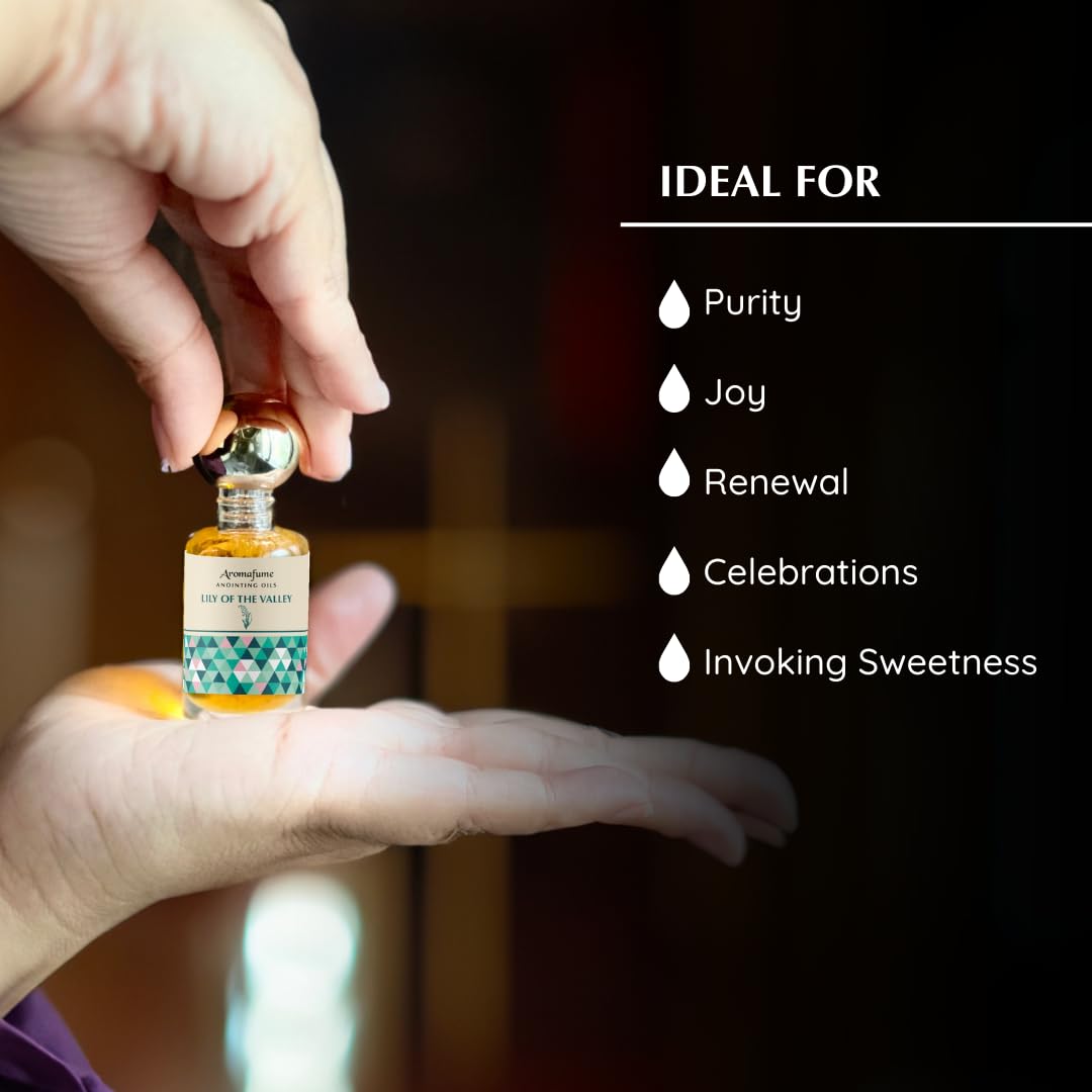 Lily of The Valley Anointing Oil 9ml (0.3 fl oz.)| Blessings from The Holy Lands | Blessed Olive Oil from Jerusalem with Biblical Spices | Natural Ingredients | Holy Oils for Prayer and Protection