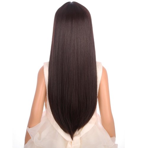 PATTNIUM Long Brown Wig with Bangs for Kids Child Mixed Brown Long Girls Wigs Girls Synthetic Cosplay Party Rose Net Wig