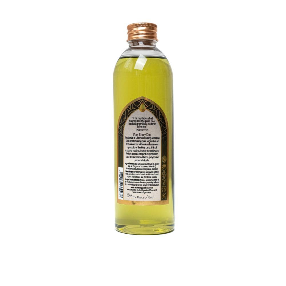 Cedar of Lebanon Scented Blessed Holy Anointing Oil Bottle for Christian Prayer, Meditation from Israel Jerusalem - 250 ml | 8.5 fl.oz.
