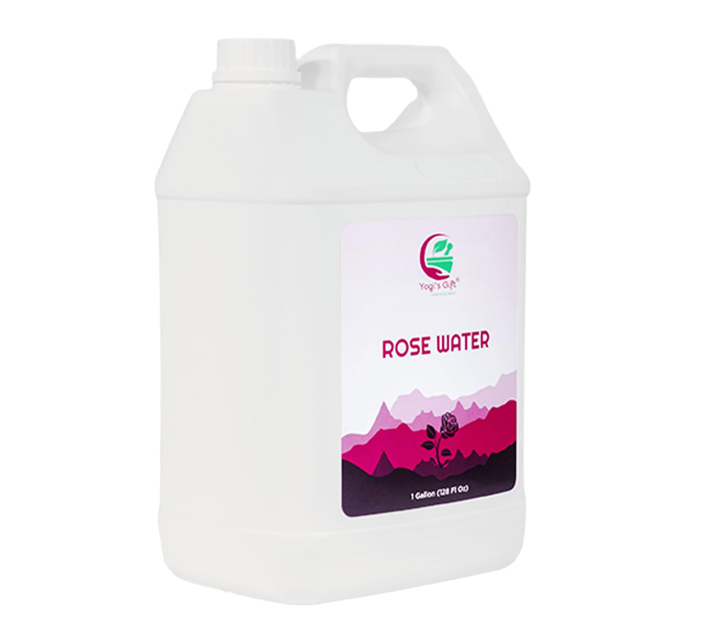 100% Pure Rose Water 1 Gallon (128 fl oz) | for Face & Hair | Alcohol Free & Artificial Coloring Free | by Yogi's Gift®