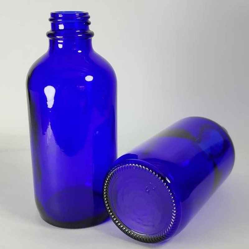 PIPIBA 6Pack 4oz (120ml) Round Drip Tip Glass Eye Droppers. Essential Oil Glass Bottle. For Lab Bottles (Blue)