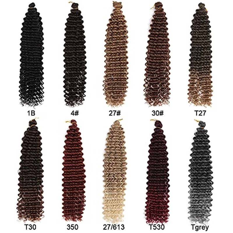 Water curl Crochet Hair For Black Women 22Inch Wavy Crochet Hair 3Pack Box Braid Synthetic Hair Extension (T27, 22inch water curl)