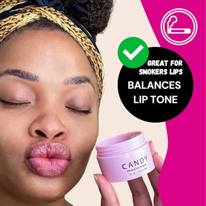 Minimo Candy Lip Exfoliator Scrub & Moisturizer - Lip Scrubber Exfoliator- Lip Brightening For Dark Lips Smoker| Removes Dead Skin from Dry Chapped Lips - Nourishes & Hydrates(1 oz) Grape Nectar