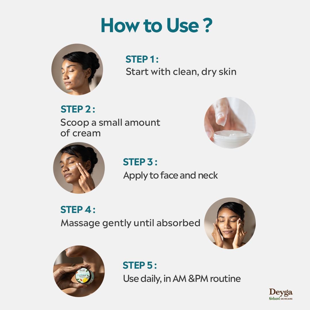 Deyga Deep Moisturising Face Cream – Intensive Hydration for Dry & Sensitive Skin with Marula, Almond & Cardamom – 30g