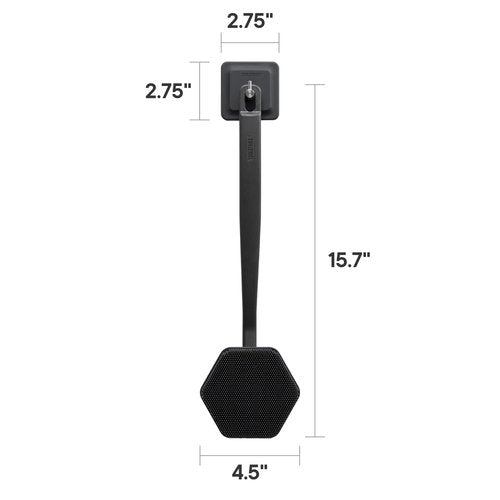 Tooletries - Silicone Back Scrubber with Hook - Exfoliating Shower Brush, Back Washer for Men, Durable Back Brush with Long Handle - Long Lasting Bath & Shower Accessories - Charcoal