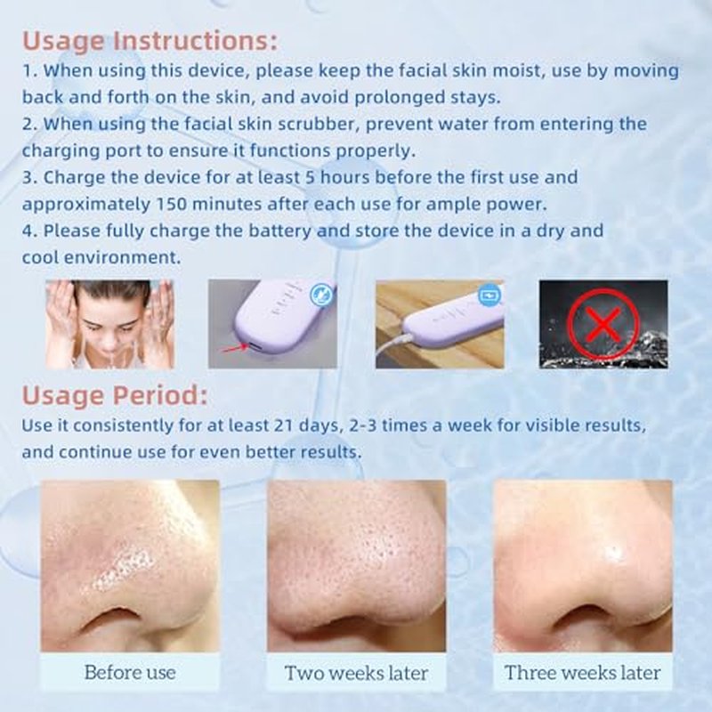 GUGUG Skin Scrubber Face Spatula Skin Spatula Pore Cleaner Blackhead Remover Tools for Facial Deep Cleansing-4 Modes, Purple
