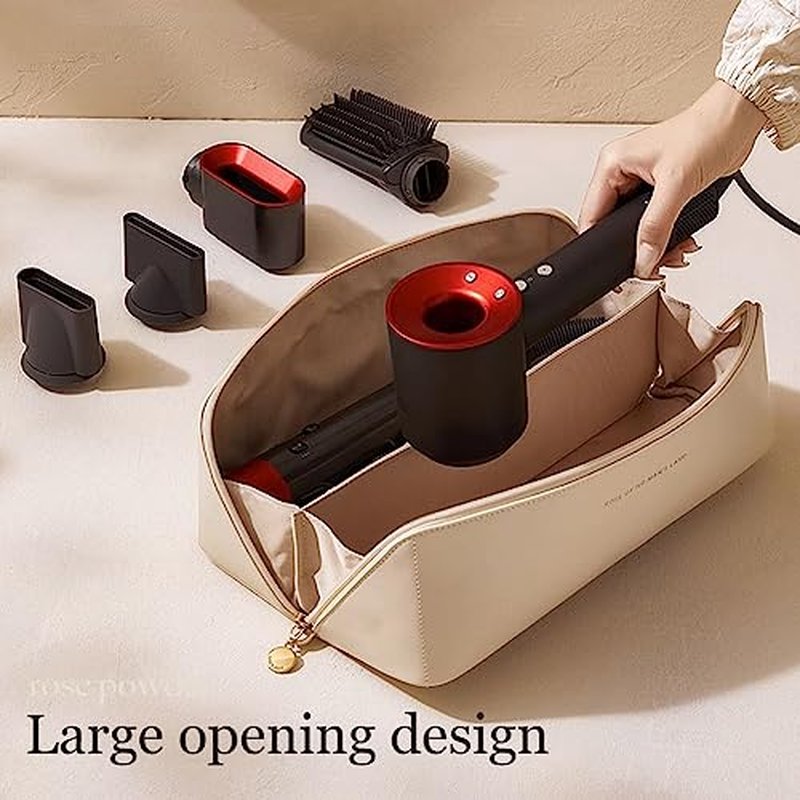 Linpr Travel Storage Bag suitable for Dyson Airwrap Styler/shark flexstyle, Portable Handheld Travel Case, Double Compartments Organizer with Large Opening, Waterproof Hair Dryer Carrying Case (Brown)