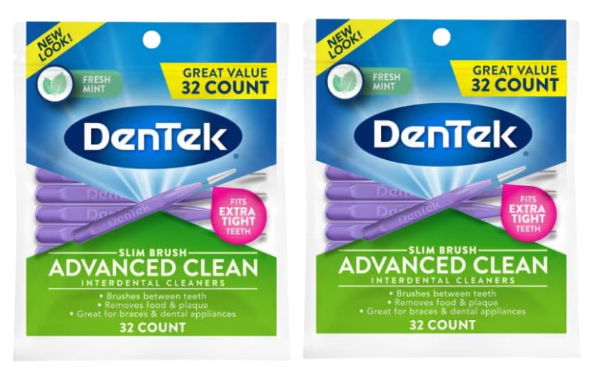 DenTek Easy Brush Interdental Cleaners, Mint, 16 Count | 10 Pack
