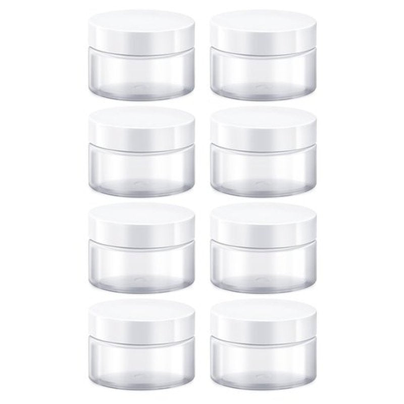100 ml Travel Containers for Creams, Elumeiro 3.4oz Travel Size Containers for Toiletries Small Plastic Cream Jars with White Lid for Cosmetic Face Hand Body Cream TSA approved