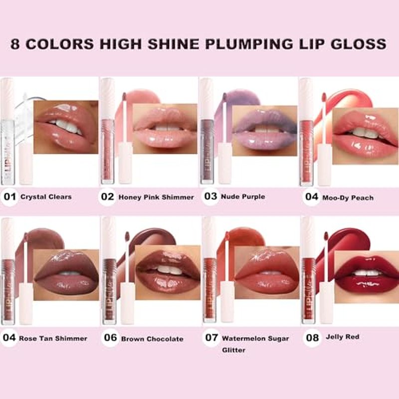 Crystal Lip Gloss Lip Plumper Gloss Tinted Lipgloss Lip Oil Teens Moisturizing Lipstick Lip Balm High Shine And Vegan Plumping Lip Gloss For Women Girls Long-Lasting Dry Lip Care 01