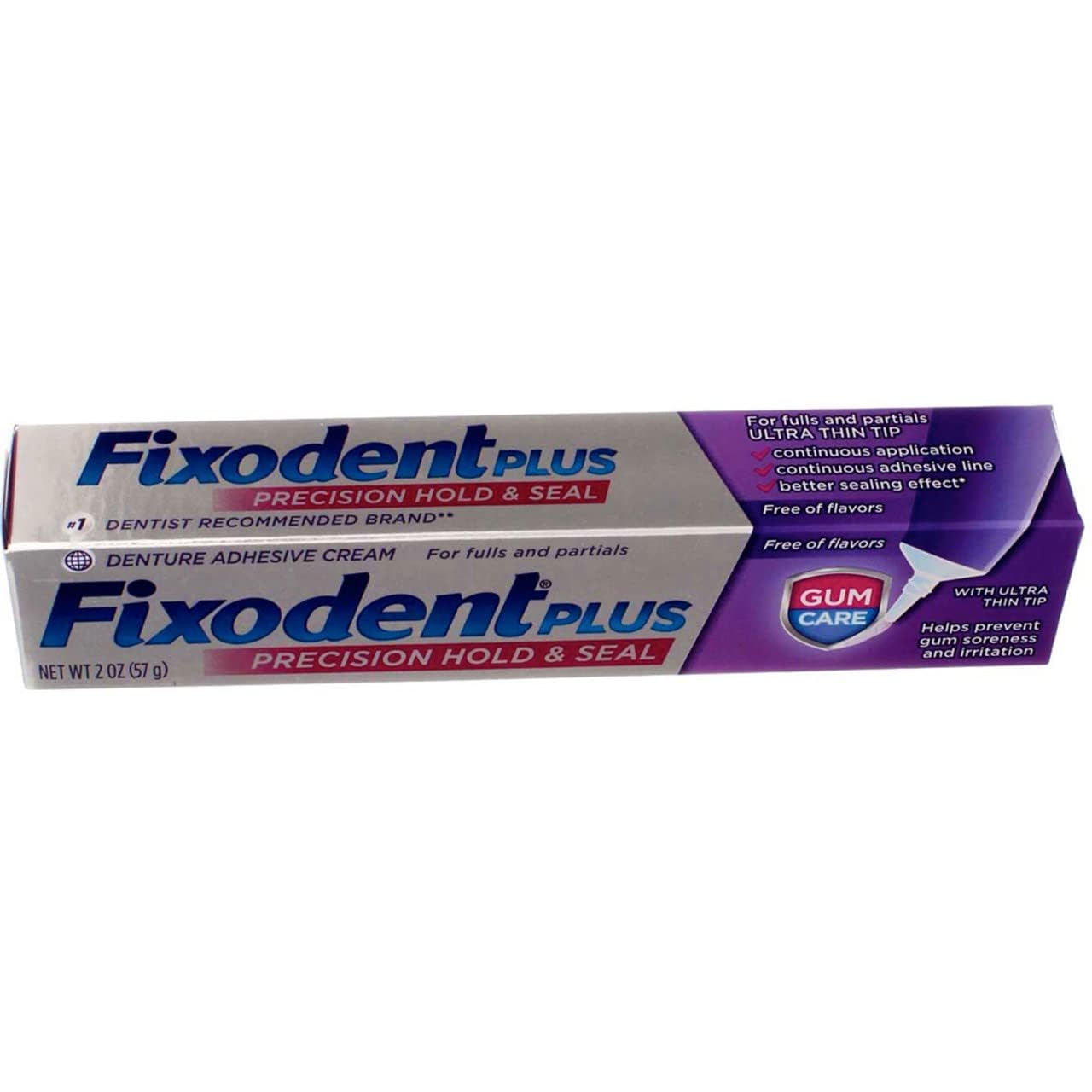 Fixodent Plus Denture Adhesive Cream 2 oz (Pack of 4)