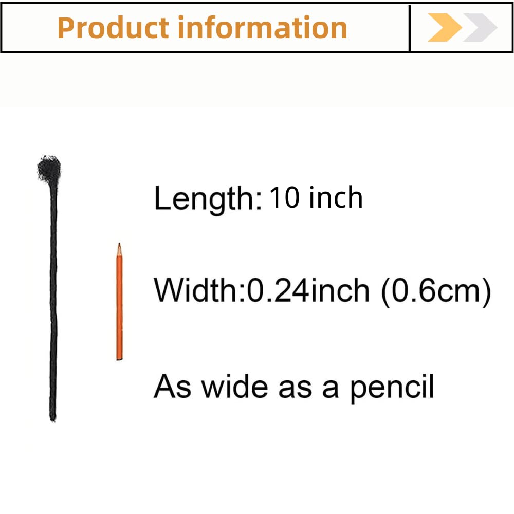 Loc Extensions Human Hair 10 Inch 0.6cm Thickness 10 Strands 100% Full Handmade Permanent Dreadlock Extensions Real Human Hair For Women Men Kids Can Be Dyed Bleached Curled (Width 0.6cm Natual Black)