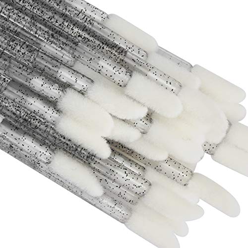 tifanso 300 PCS Lip Brush, Disposable Lip Wands Make Up Applicators, Lip Gloss Wands Applicator Tool Lipstick Brush, Beauty Cosmetic Kits (Crystal Black)