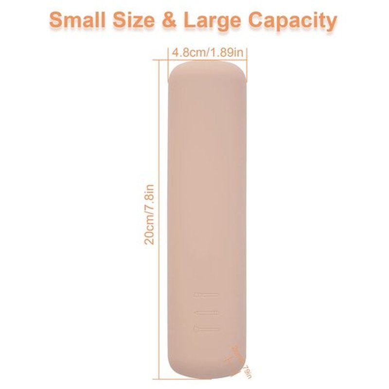 FERYES Travel Makeup Brush Holder, Magnetic Anti-fall Out Silicon Portable Cosmetic Face Brushes Holder, Soft and Sleek Makeup Tools Organizer for Travel-Khaki