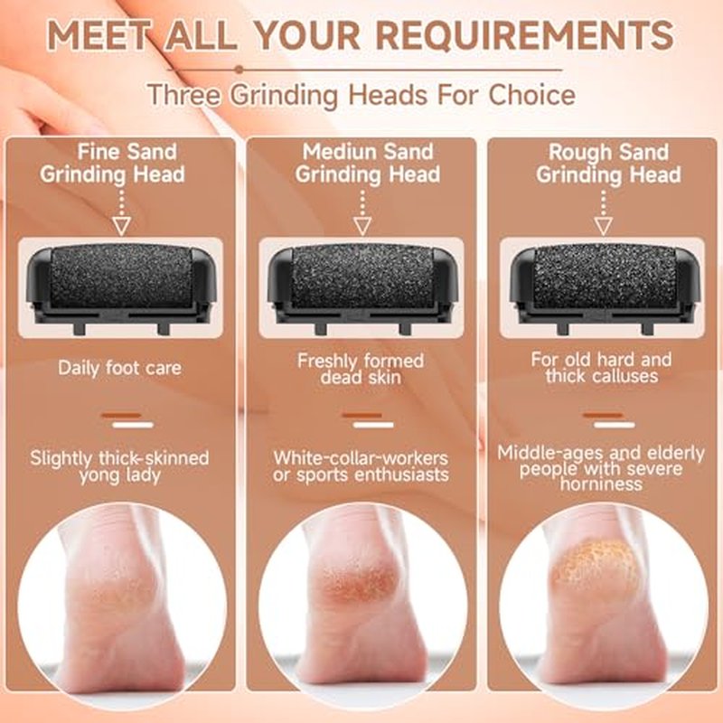 Electric Callus Remover for Feet,Rechargeable Portable Electronic Foot File Pedicure Kits,Professional Waterproof Pedi Feet Care Tools Wet&Dry Foot Scrubber File Perfect for Hard Cracked Dry Dead Skin